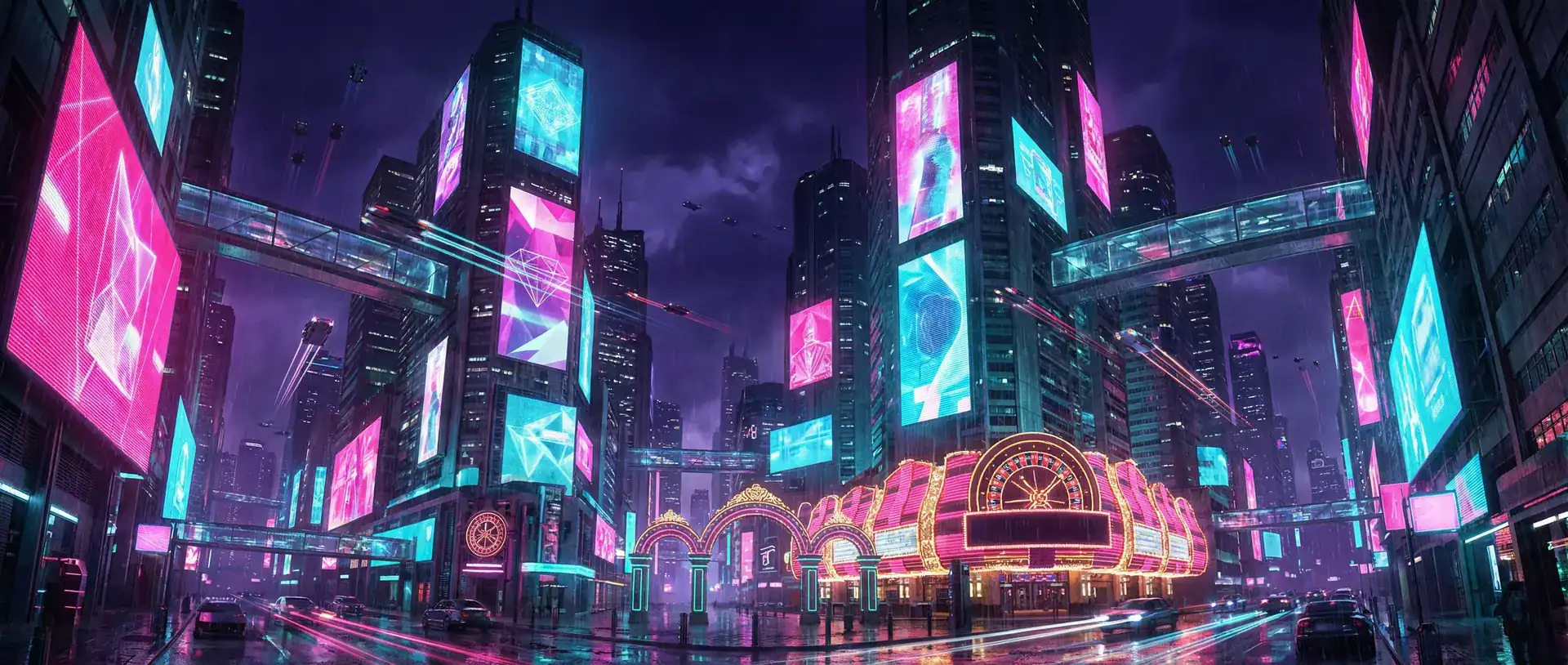 万博电竞体育 赛博朋克霓虹复古都市夜景